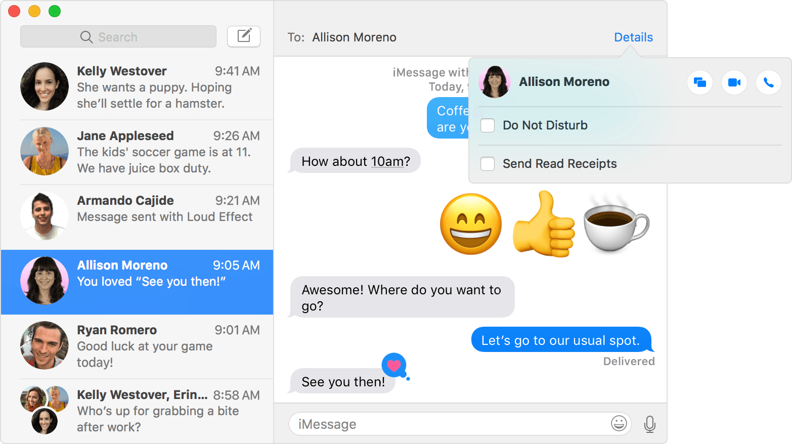 do reactions for imessages on mac